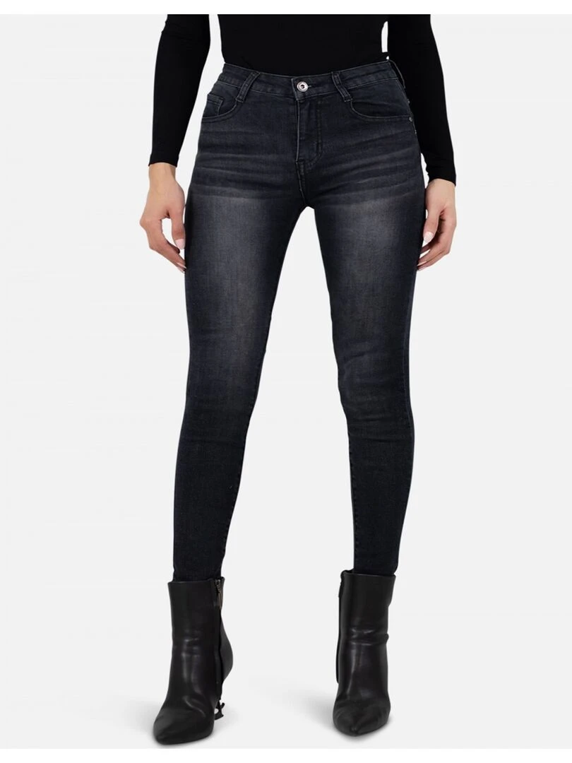 Jean slim effet push up Kebello Gris