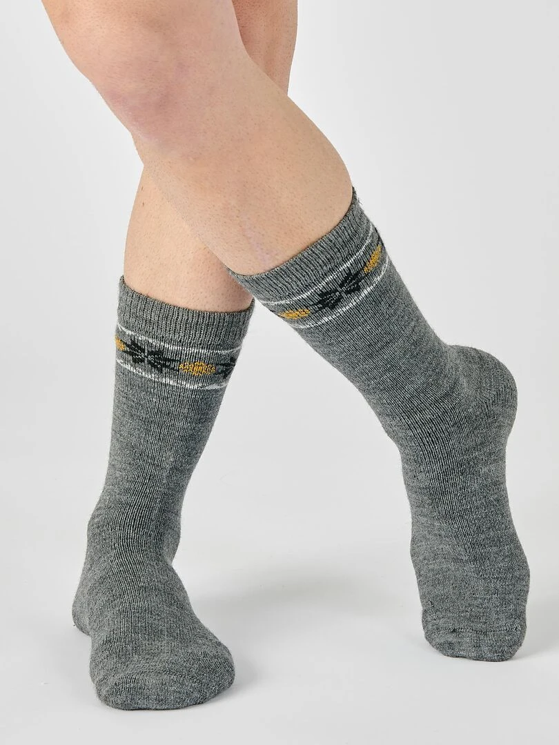 Lot de 2 paires de chaussettes maille moelleuse Thermolactyl   Damart   Noir