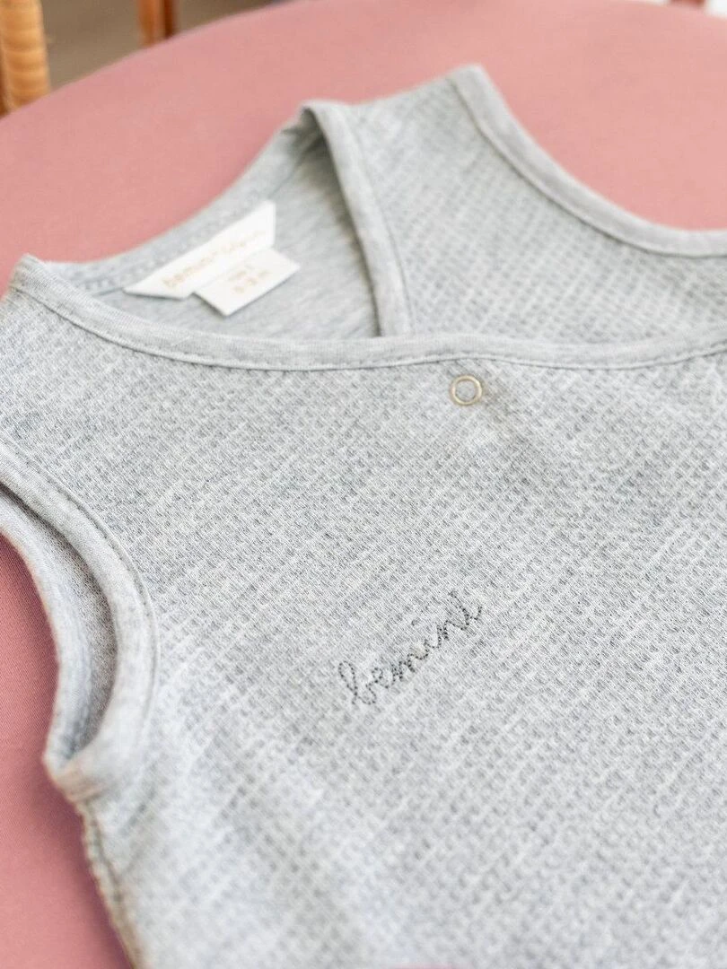 Bemini Gigoteuse  sans manches Waffle bio   Gris chiné