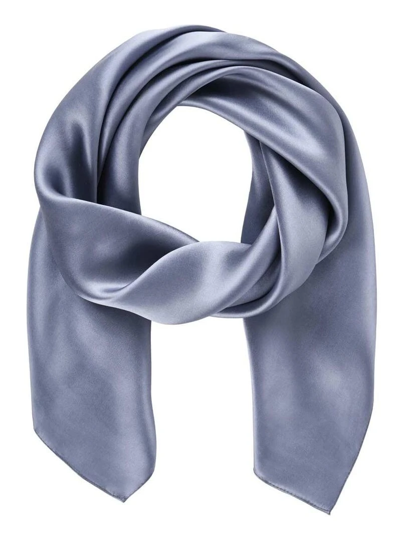 Carré de soie Premium Uni Gris