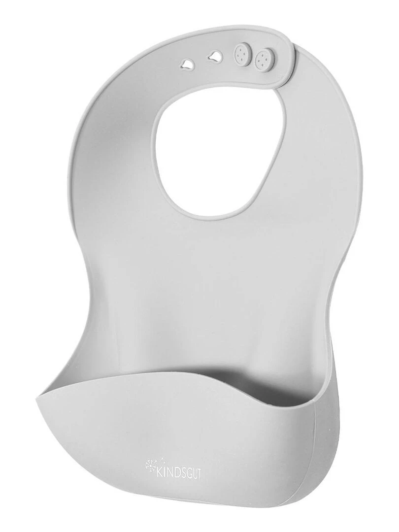 Bavoir bébé en silicone Gris clair