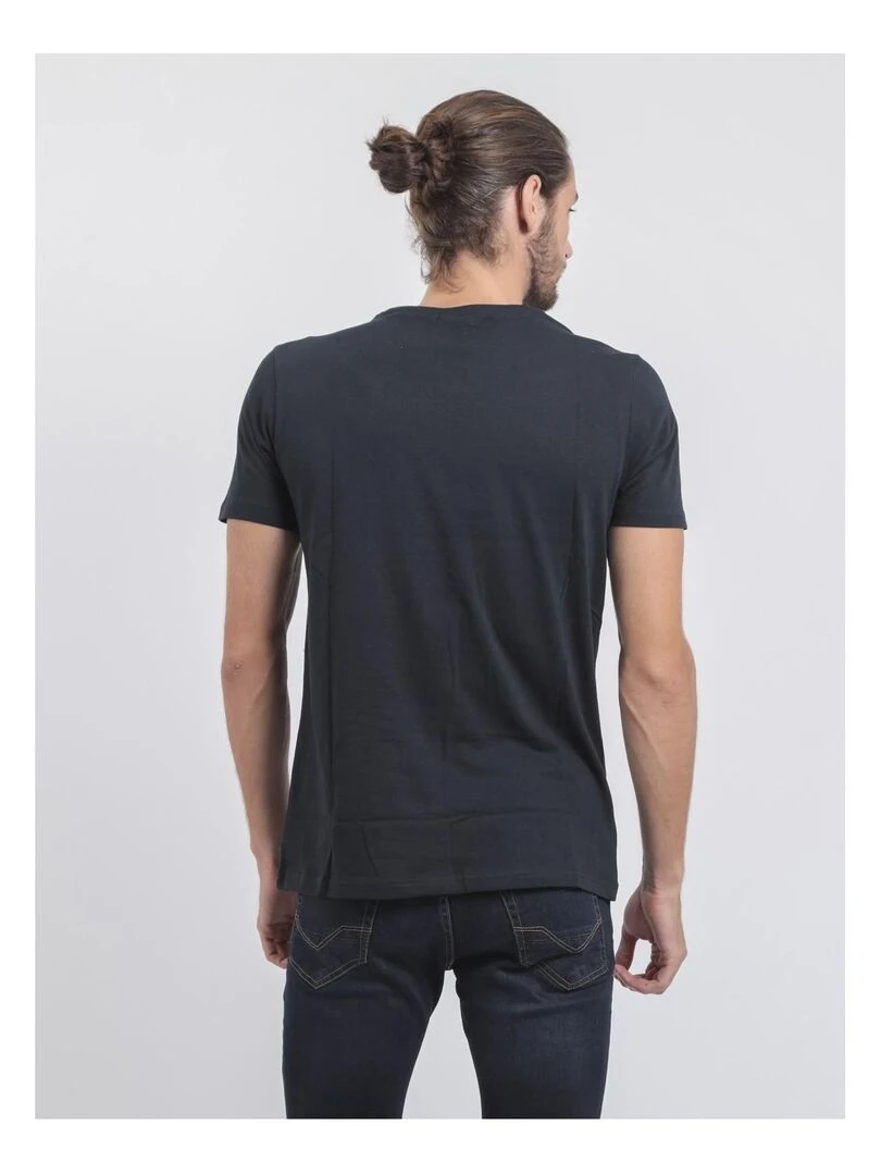 T shirt col rond pur coton JOUANCY Bleu marine