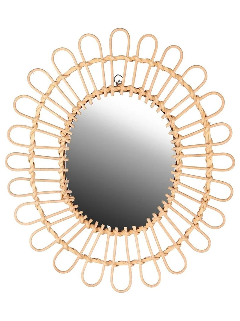 Miroir Dalia rotin 34x39 cm Beige
