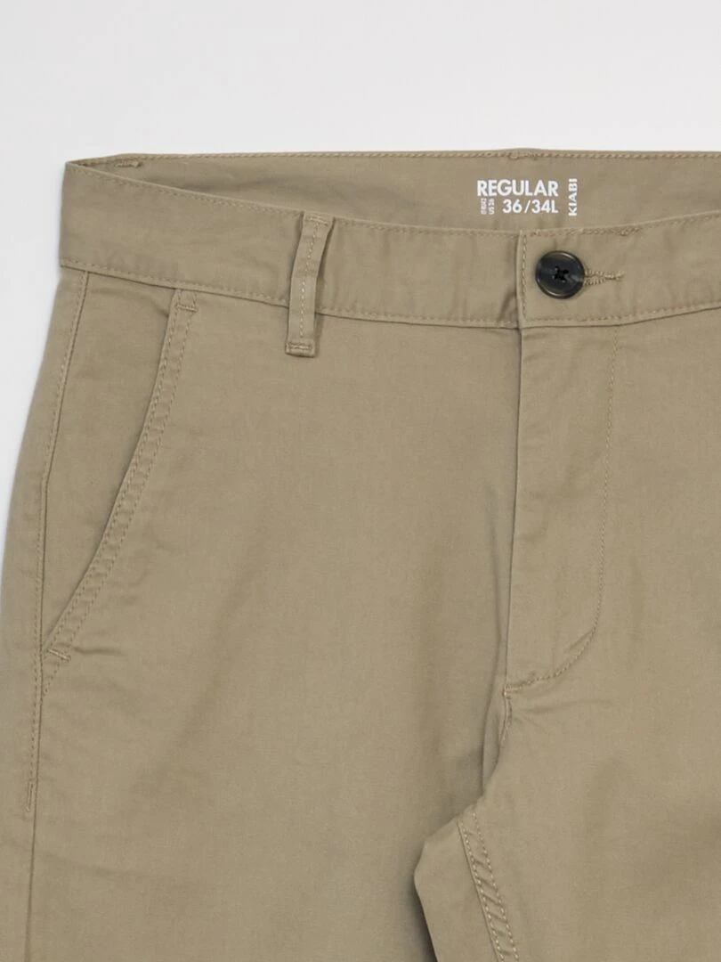 Pantalon chino en coton stretch L34   Beige