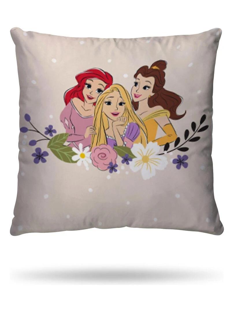 Housse de couette Disney Princesses florales 140x200 cm 100% Coton Beige Beige