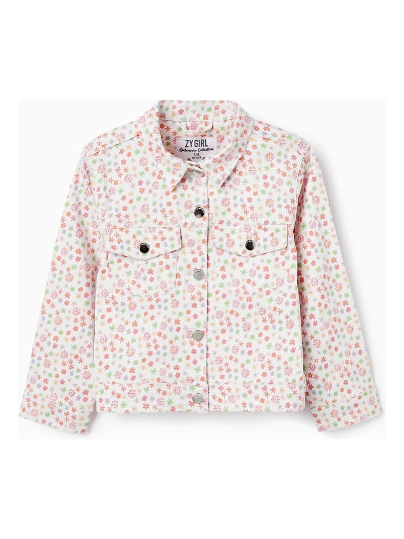 Manteau en sergé à motif floral pour fille THE WAVE TRIBE Blanc
