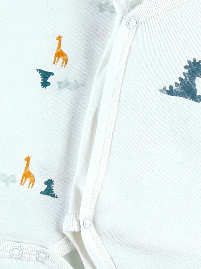 Set De 2 Bodys Croisés En Coton Bio    Noir Blanc
