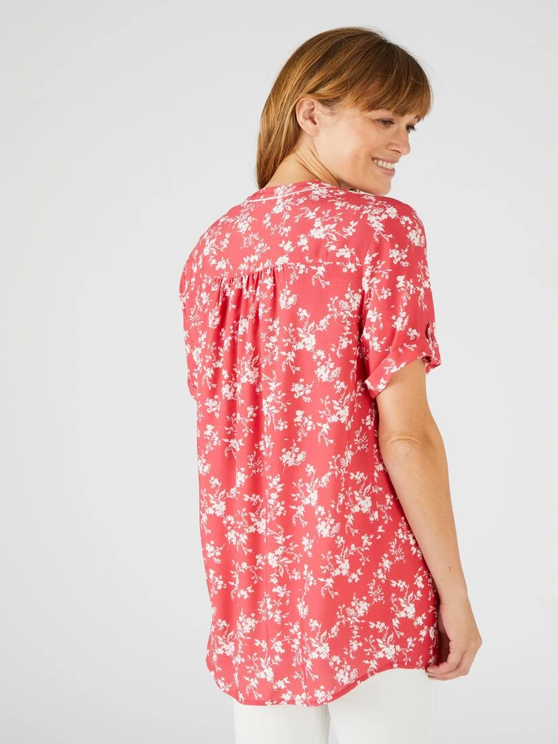 Tunique imprimé floral   Damart   Rouge