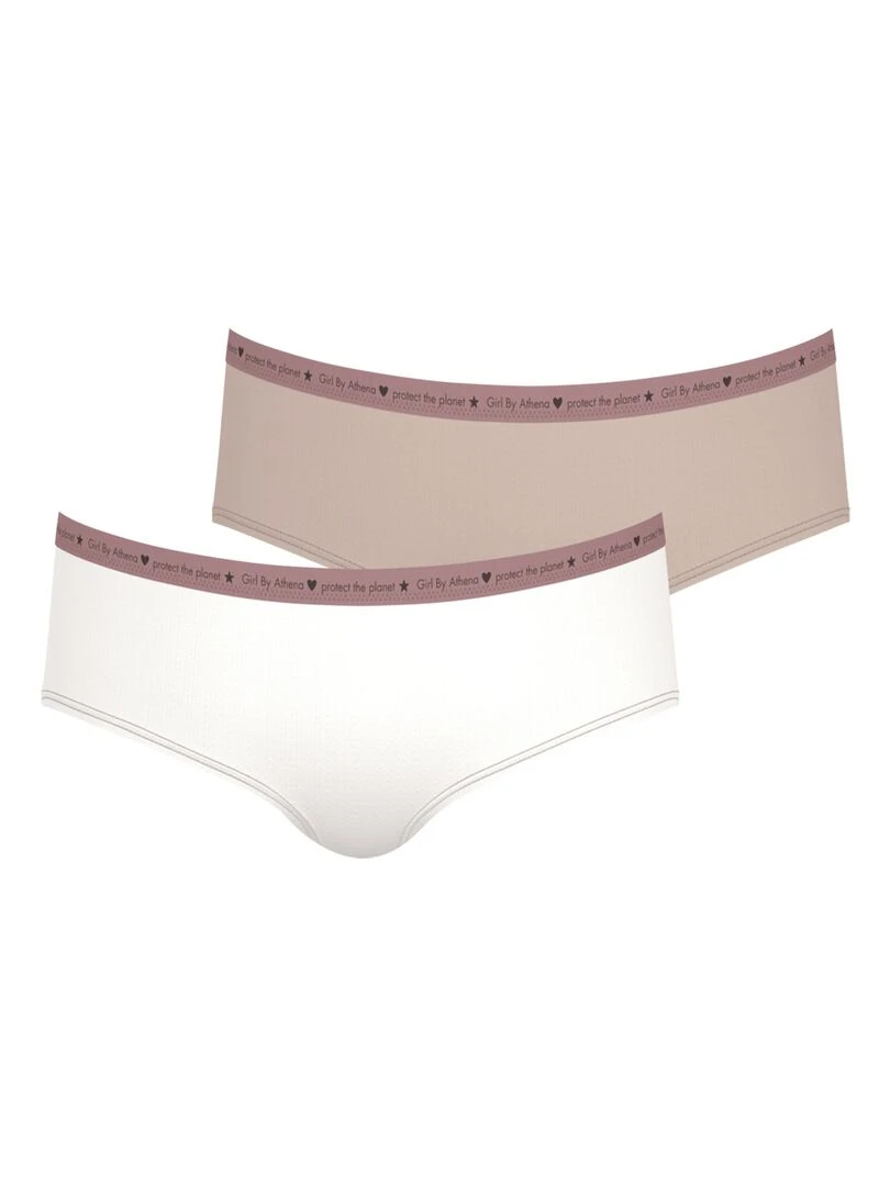 Lot de 2 boxers fille Micro recyclé Girl by Beige foncé