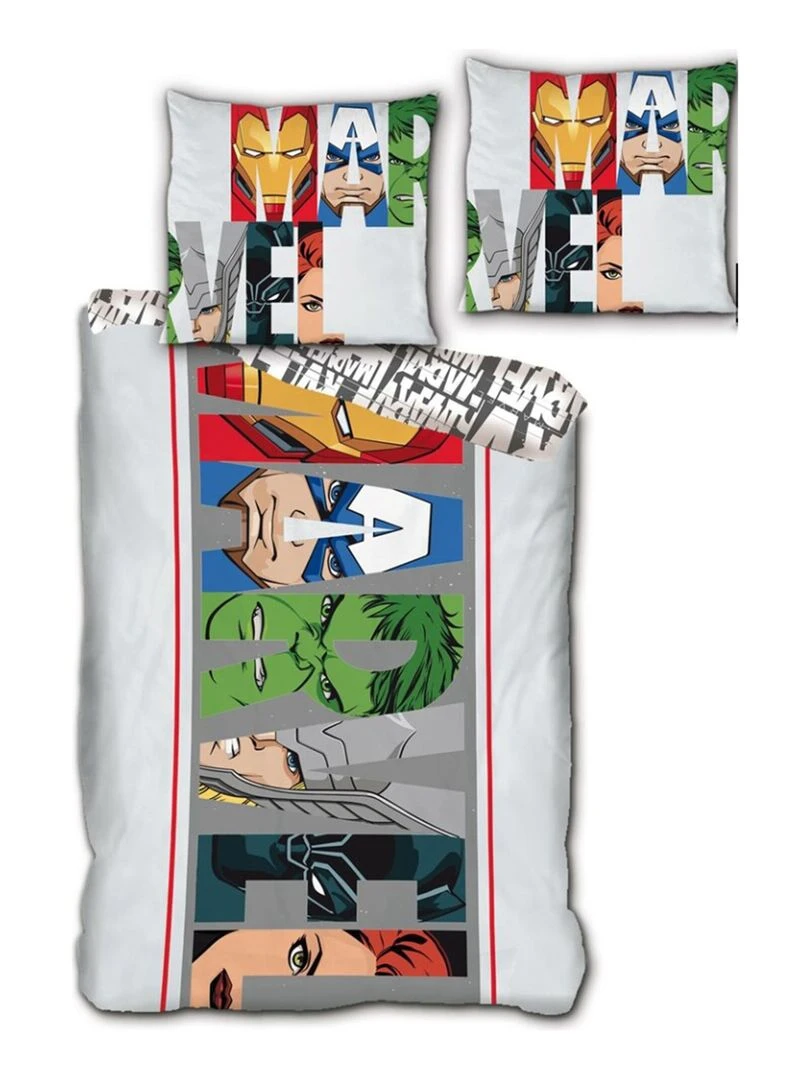 Parure de lit Enfant Marvel Gris