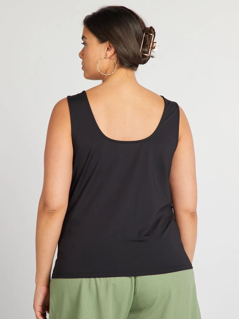 Débardeur col carré en microfibre   noir