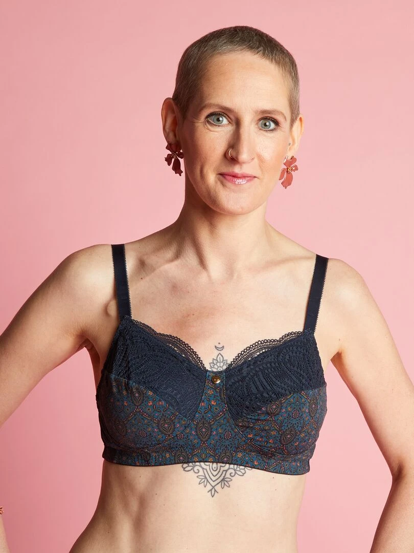 Soutien gorge post opératoire Bleu