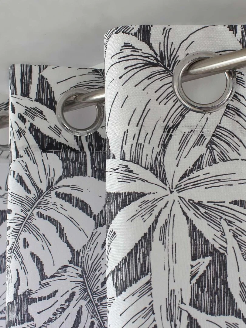 Rideau tamisant au style exotique   Gris foncé