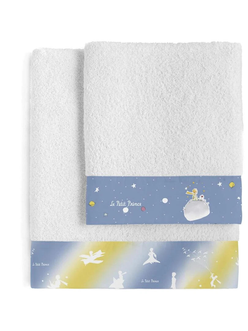Lot de serviettes Univers "Happyfriday" Blanc