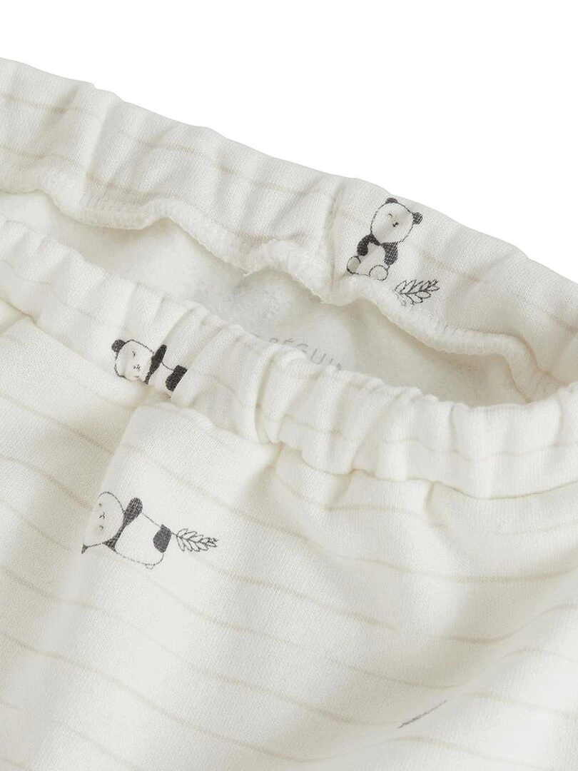 Ensemble sweat et pantalon bébé mixte en molleton Mini Panda   Beige sable