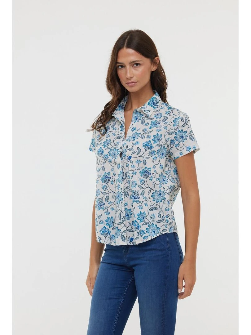 Lee Cooper Chemise manches courtes coton regular DIMA MC Bleu céladon