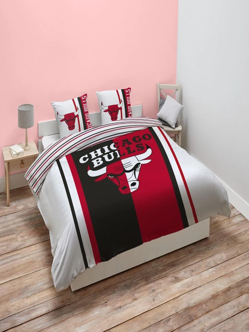 Housse de couette NBA Chicago Bulls 200x200 cm 100% Coton Rouge