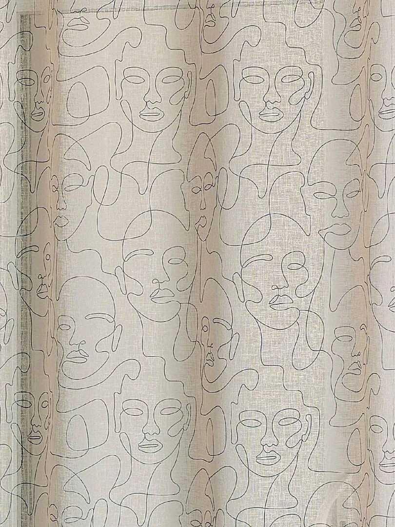 Voilage en étamine fantaisie   Beige