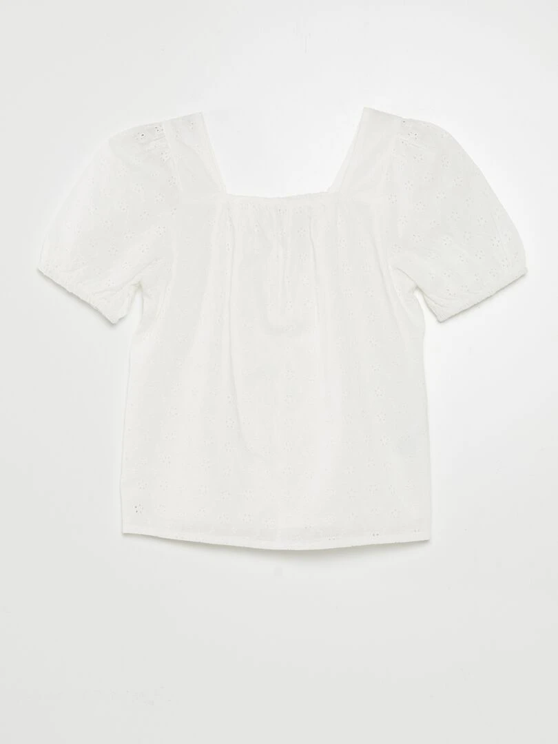 Blouse en broderie anglaise blanc
