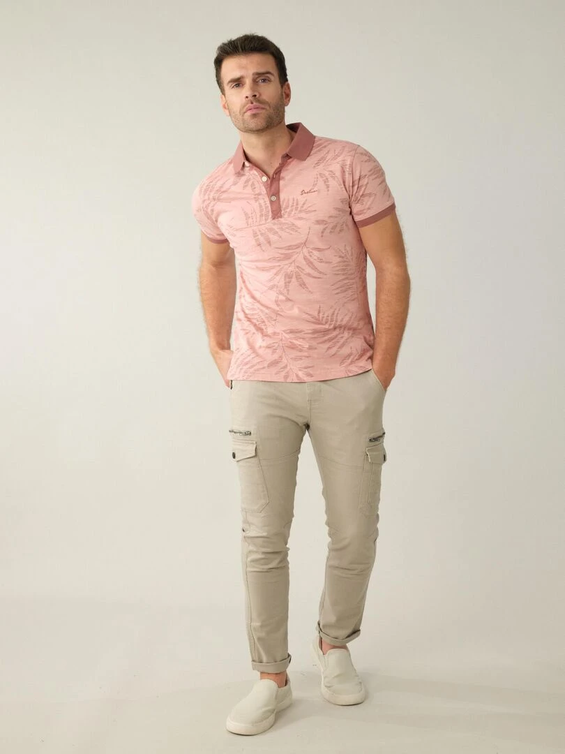 Polo pour homme avec broderie 'Deeluxe' Vieux rose