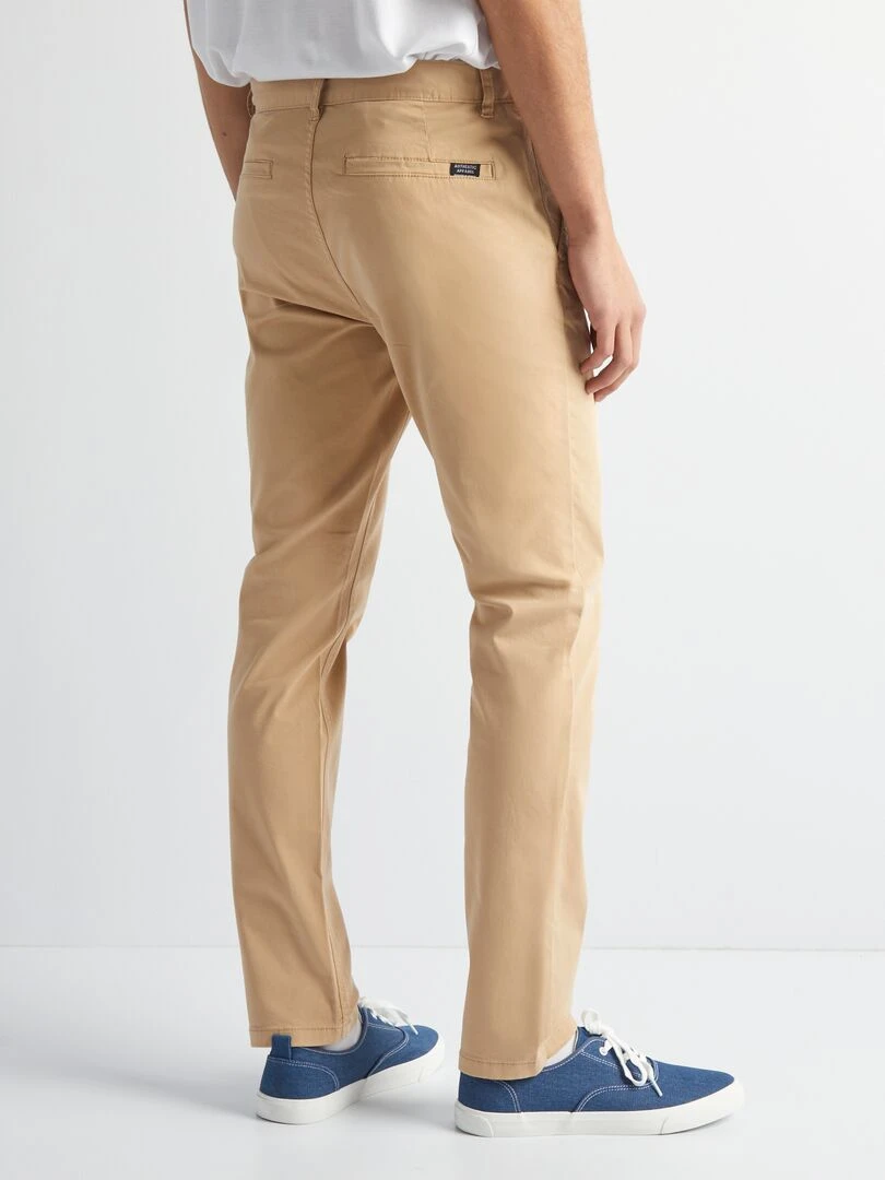 Pantalon chino uni   Beige