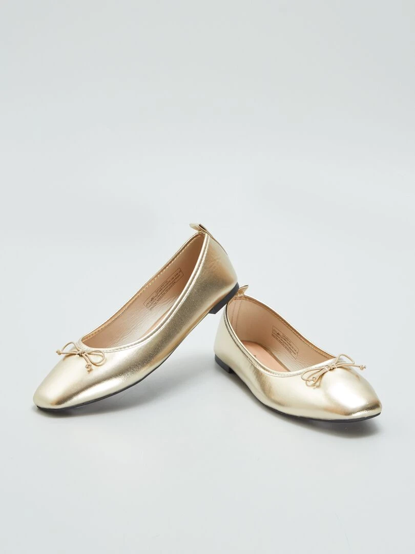 Ballerines dorées   Beige