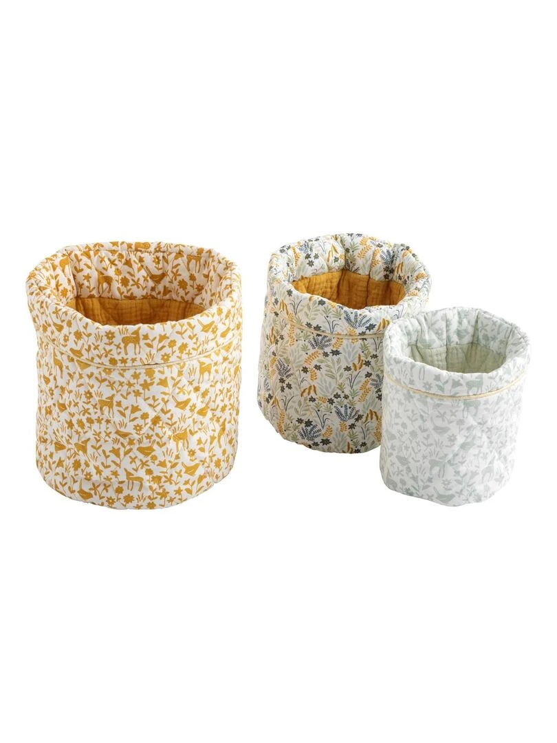 Lot de 3 panières de toilette Promenons nous Jaune