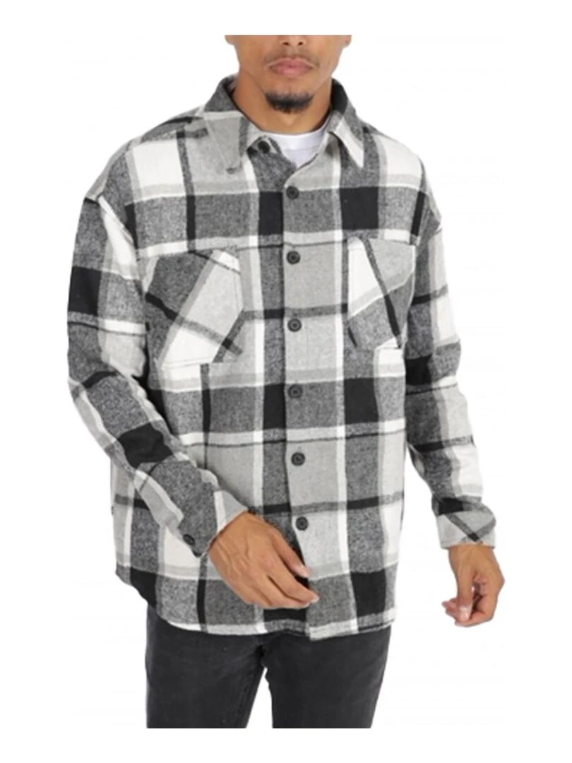 Surchemise polaire à carreaux Kebello   Blanc Blanc