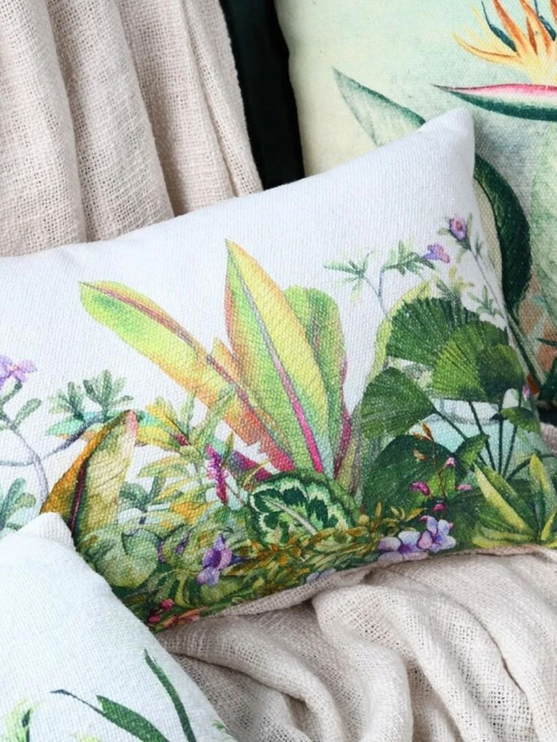 Coussin 30x50 cm Olya coton   Blanc