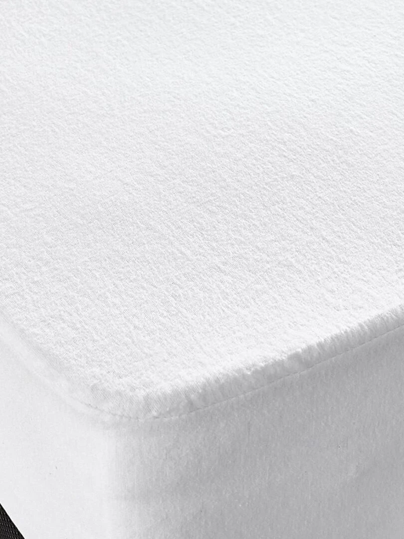 Future Home   Protège matelas anti acariens et absorbant en coton bonnets 27 cm   Blanc