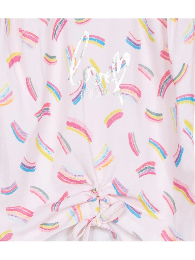 T shirt Imprimé Avec Noeud Fantaisie Oeko tex 'miniman'   Rose pâle