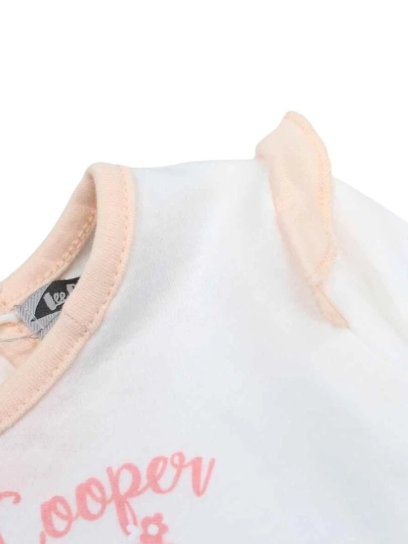 Lee Cooper   Ensemble ​​Body pantalon bonnet bébé fille Imprimé Logo   Blanc