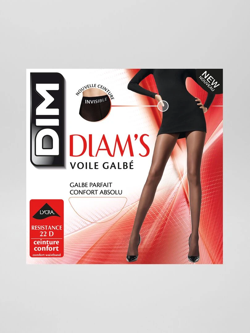 Collant voile galbé 'DIM' noir