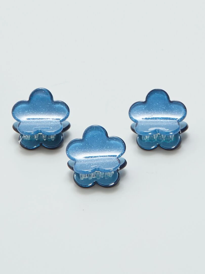 Lot de 3 pinces crabes Bleu