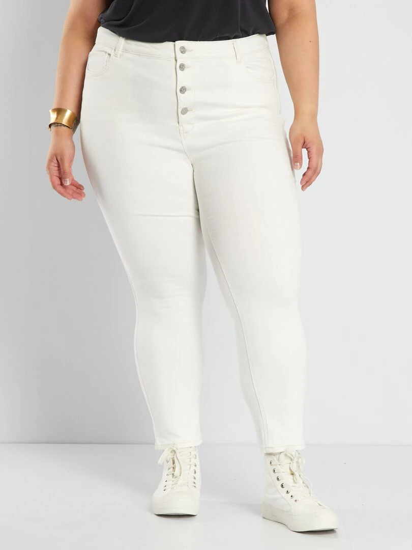 Jean skinny taille haute Blanc