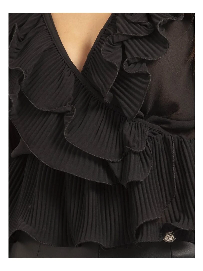 Blouse avec volants OPULA   Noir