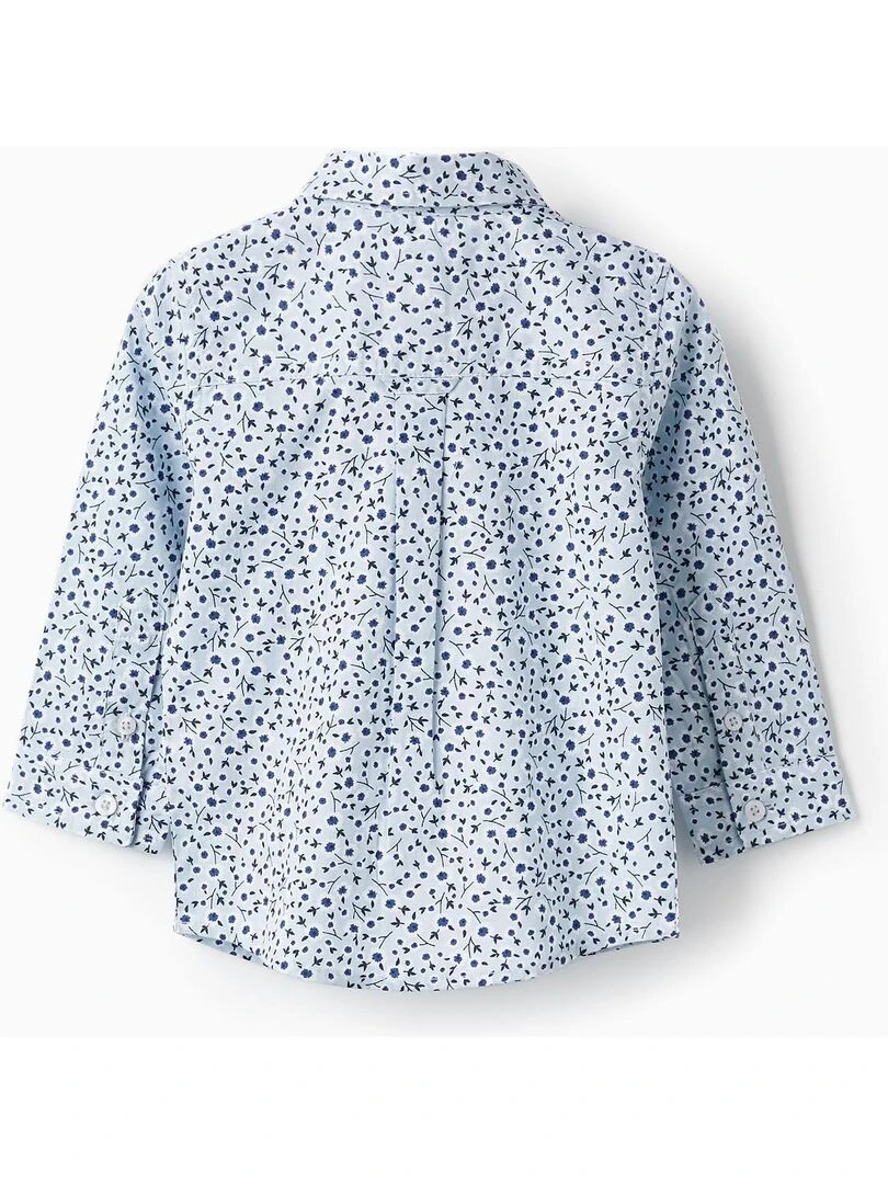 Chemise à motif floral pour bébé garçon manches longues LETS PARTY Bleu clair