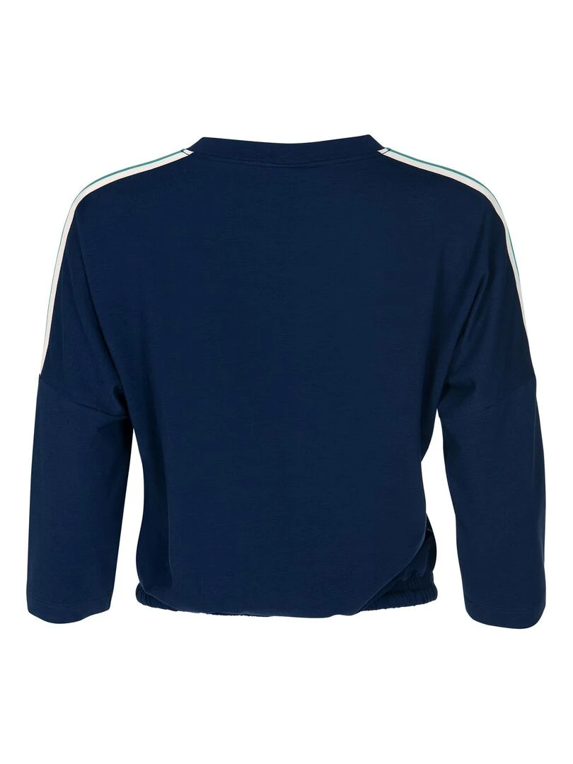 T shirt manches trois quarts Retromania   Bleu
