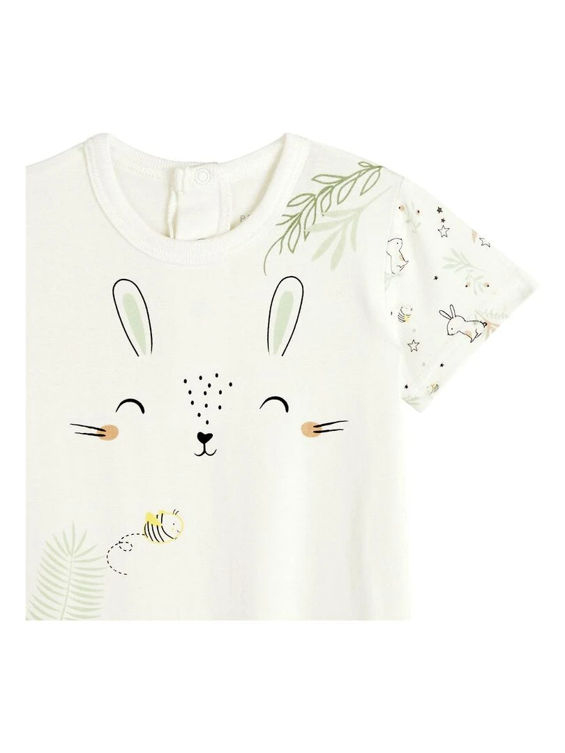 Combishort bébé mixte Be Happy   Ecru