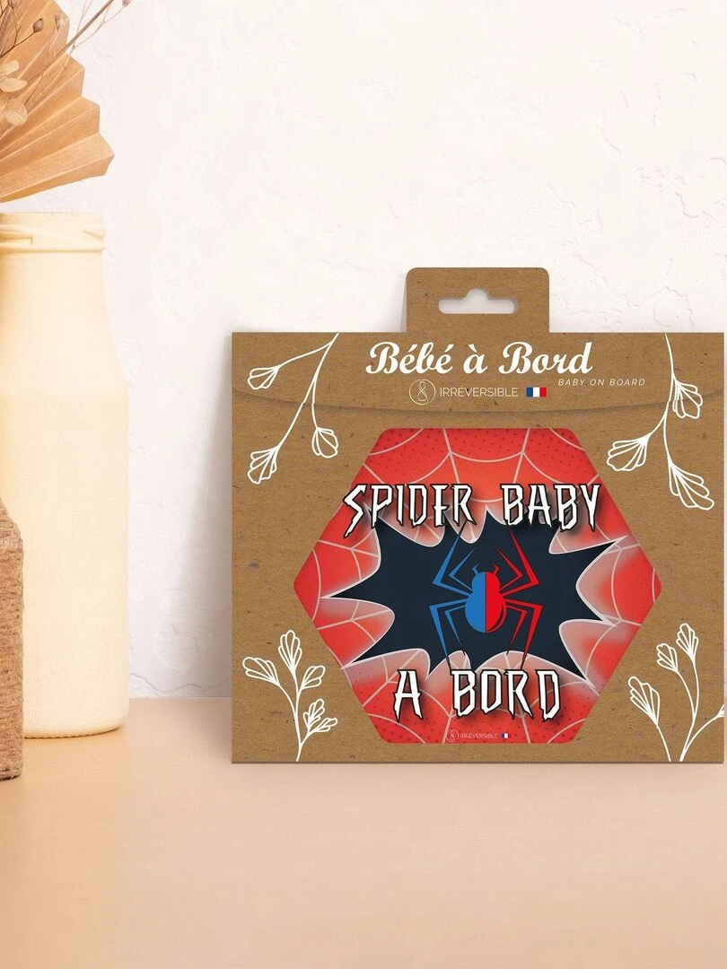 Adhésif / Autocollant bébé à bord   Spider baby   Rouge