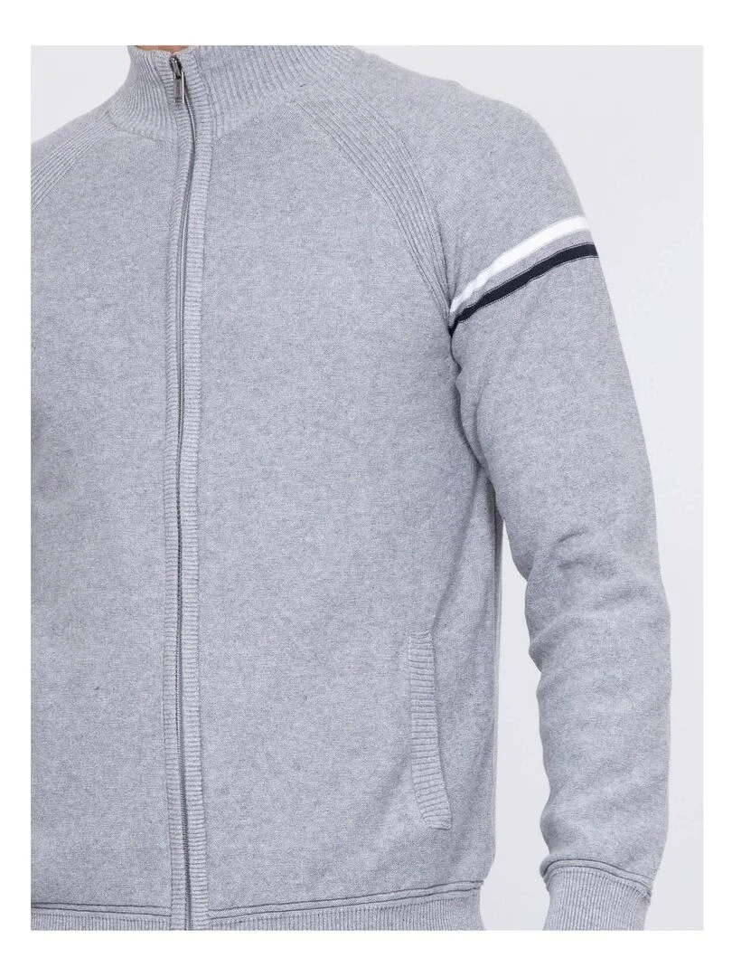 Gilet zippé col montant coton AUGUSTIN   Gris
