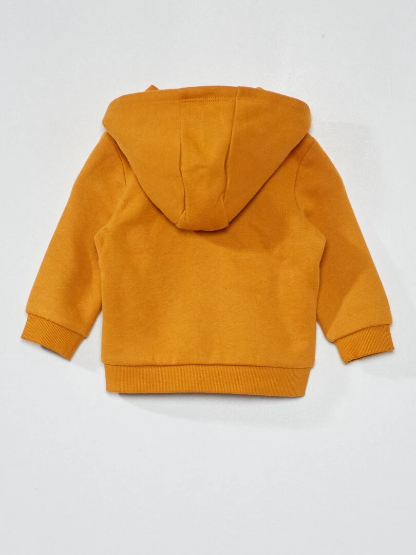 Sweat zippé en molleton Jaune