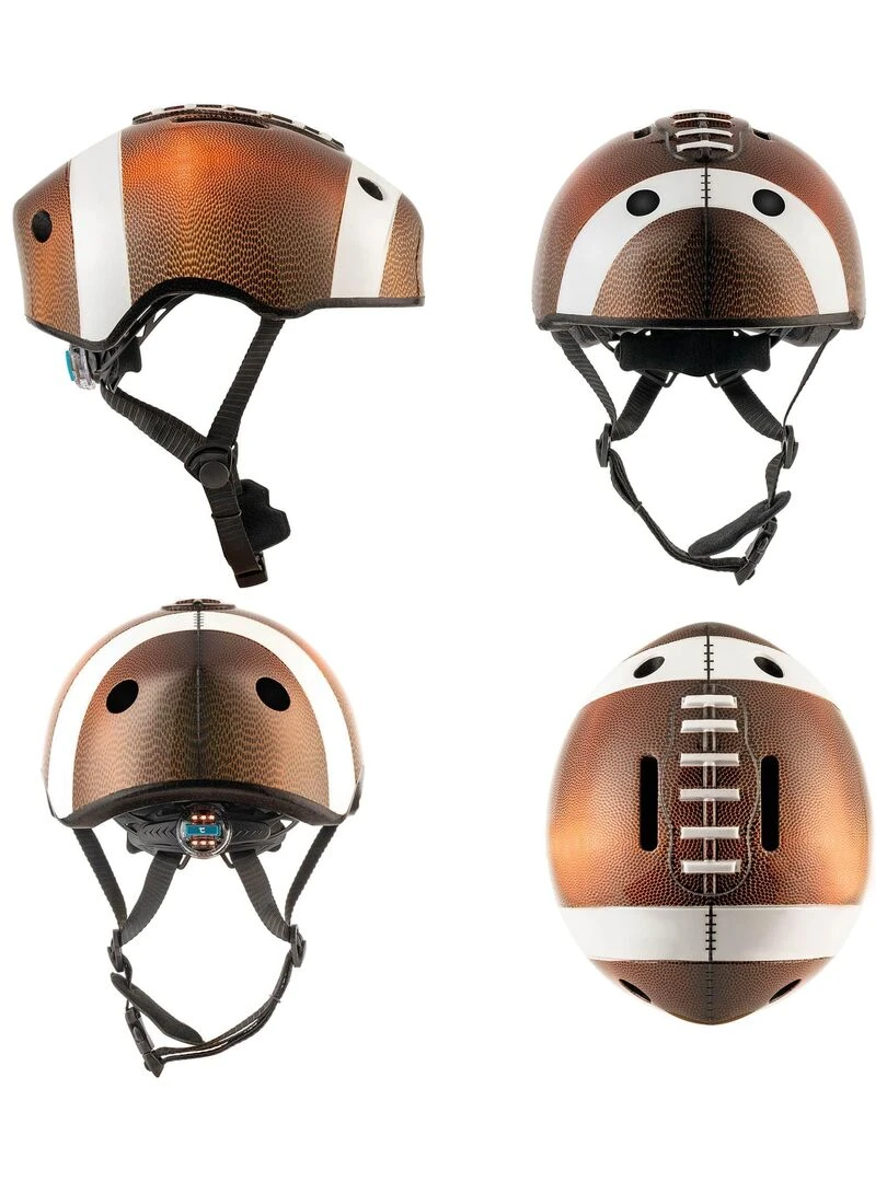 Casque de Vélo pour enfants  Football USA Marron   Crazy Safety  Certifié EN1078   Marron