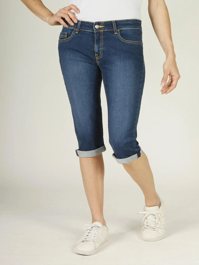 Pantacourt stretch slim EMMY DENIM 'Rica Lewis' Bleu