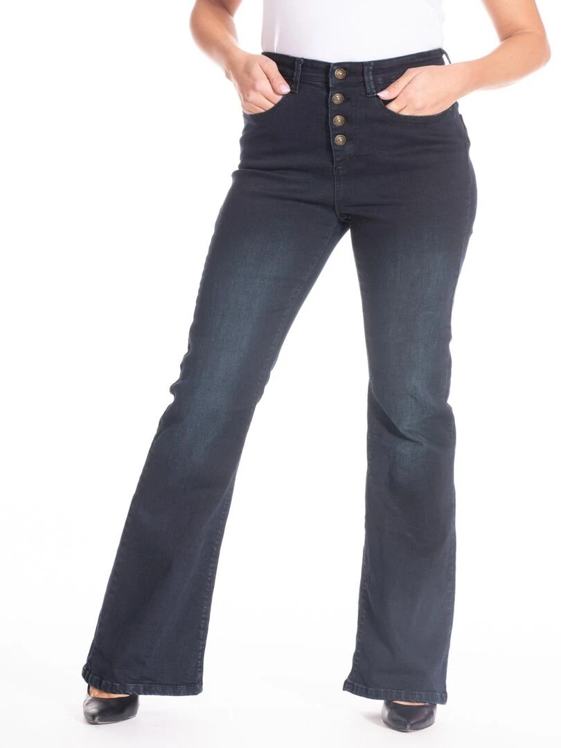 Jeans coupe bootcut denim stretch blue black ZAIRA 'Rica Lewis' Bleu