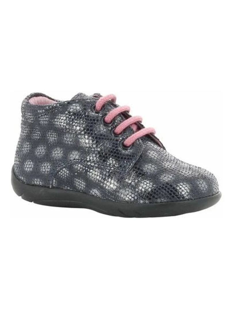 Bottillons Cuir Ganouk Bleu marine