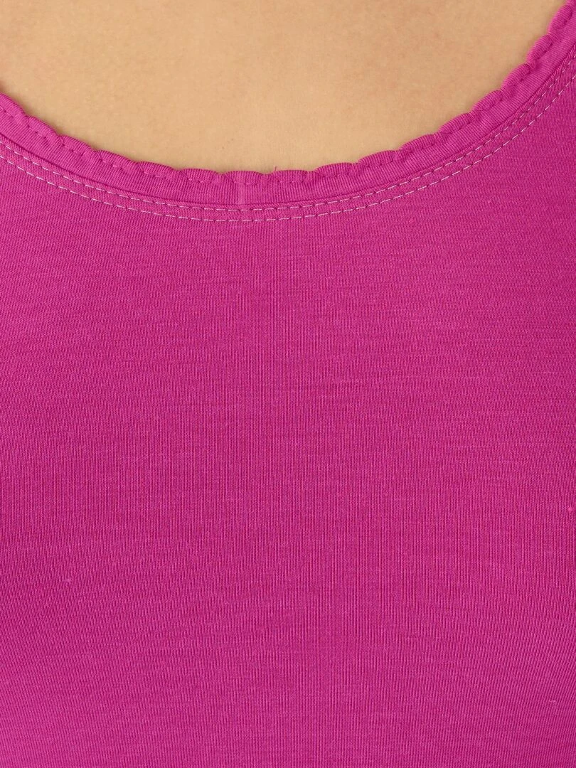 T shirt manches longues thermorégulant Evolutyl Damart Rose framboise