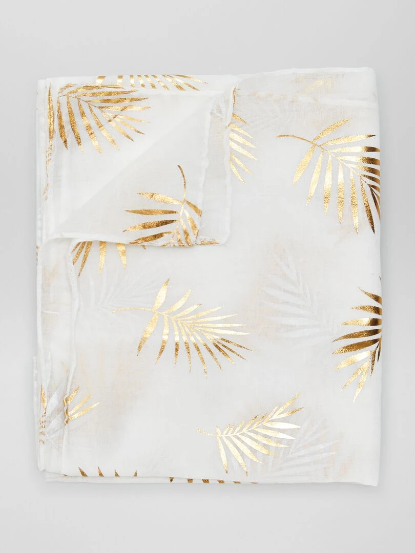 Foulard imprimé doré   Blanc