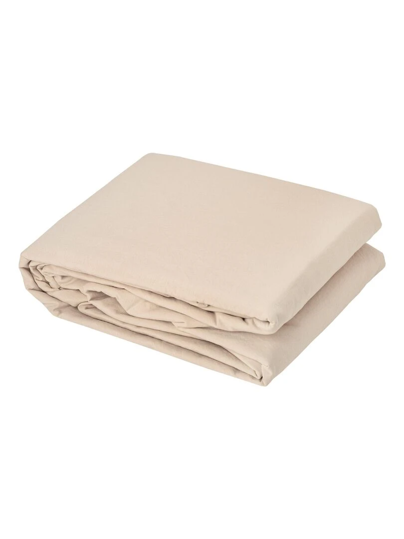Drap plat en coton lavé Cap Ferret Beige sable