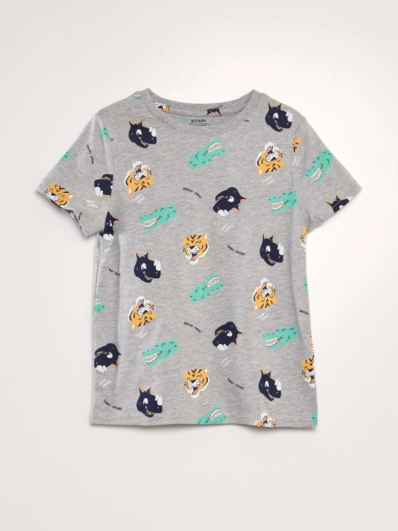 T shirt imprimé Gris clair